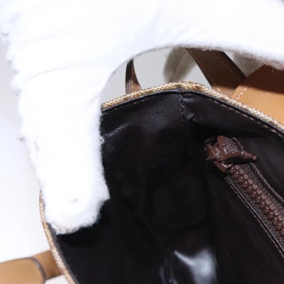 CELINE Macadam Canvas Shoulder Bag Beige Gold Auth EC329 - Picture 14 of 16